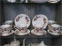 Shelf Of Gainsborough Bone China Tea Cups Saucers