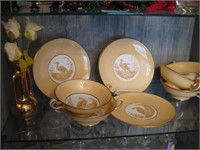 Shelf Of Spode Soup Bowls & 7" Diameter Plates