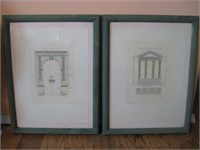 Pair 20"x 26.5" Framed 1800's Lithographs