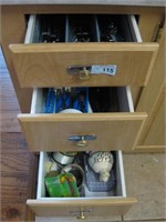 All In Three Kitchen Drawers Left Of Sink