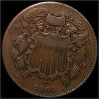 1864 Two Cent Piece NICELY CIRCULATED