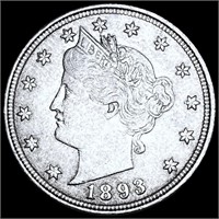 1893 Liberty Victory Nickel ABOUT UNCIRCULATED