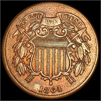 1864 Two Cent Piece CLOSELY UNC