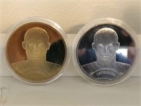2 KOBE BRYANT SILVER & GOLD LAKERS COINS