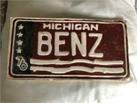 Mercedes Benz custom ceramic license plate