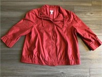 Chicos salmon colored zip-up shirt/jacket Size 3