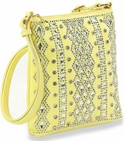 NEW Bling Rhinestone Yellow Crossbody purse