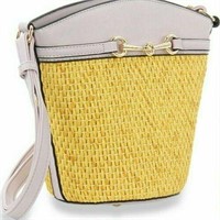 NEW Straw Fashion Hobo Lavender Handbag purse