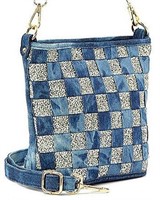 New Denim & rhinestone look bucket purse handbag