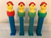 4 EASTER EGG HATCHING CHICK PEZ DISPENSERS