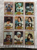 Lot of 9-1980 Topps Dallas Cowboys football cards