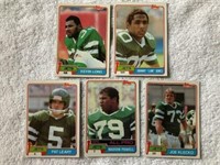 Lot of 5-1981 Topps New Jork Jets football cards