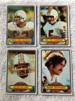 Lot of 4-1980 Topps Miami Dolphins football cards