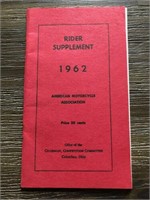 1962 AMA motorcycle rider supplement handbook