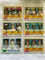 Lot of 6 Future Stars baseball cards 1981 & 82