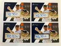4 Barry Enright Just Minors Autographs 2008 cards
