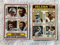 2- Houston Oilers 1979 & 1980 team leaders cards