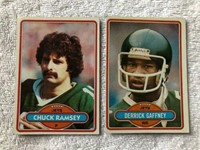 Lot of 2-1980 Topps New York Jets football cards