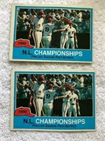 2 Topps 1981 Phillies NL Championship cards