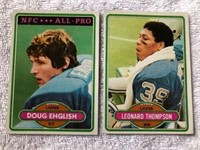 Lot of 2-1980 Topps Detroit Lions football cards