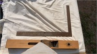 Square ruler and wood plane