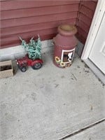 Tractor planter, milk can