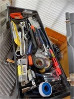 Toolbox with tools, zip ties, bolts