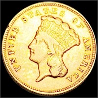 1874 $3 Gold Dollar ABOUT UNC
