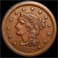 1852 Braided Hair Large Cent NEARLY UNC
