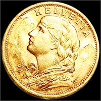 1930 Switzerland Gold 20 Francs UNCIRCULATED