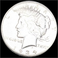1934-D Silver Peace Dollar CLOSELY UNC