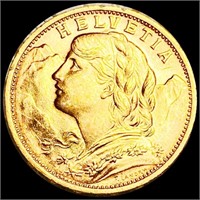 1930 Switzerland Gold 20 Francs UNCIRCULATED