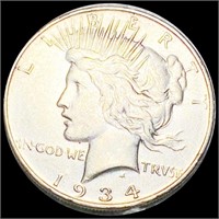 1934-D Silver Peace Dollar NEARLY UNC