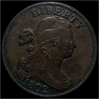 1802 Draped Bust Large Cent CLOSELY UNC