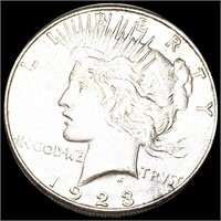 1923-S Silver Peace Dollar NEARLY