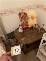 End table, angel, duck
