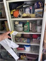 Metal shelf cabinet/contents