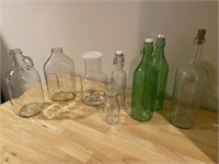 Glass jugs, jars, bottles