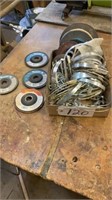 Metal clamps, flap disc , grinding rocks , chain