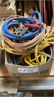 3 jumper cables , 2 extension cords
