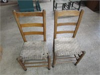Antique Chairs with Cloth Webbing Seats - Pick u