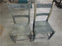 Antique Green Wooden Chairs - Pick up only