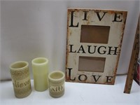 Flameless Candles & Picture Frame