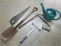 Tool Lot - Shovel, Saw, Water Can, & More - Pick
