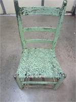 Chippy Green Painted Antique Chair - Pick up only