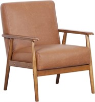 Pulaski Wood Frame Faux Leather Accent Chair