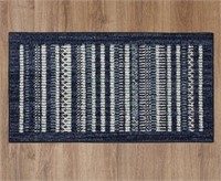 Blue Mix Striped Indoor Living Room Accent Rug