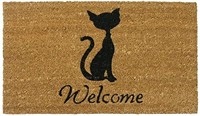 Rubber-Cal Brown Meow Welcome Mats Cat Doormat