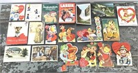Lot of vtg postcards & Lassie book