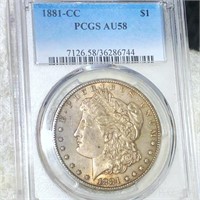 1881-CC Morgan Silver Dollar PCGS - AU58